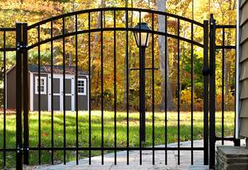 3-Rail Aluminum Arched Gate, Close Up